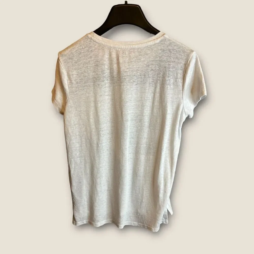 5 for $25🔥Old Navy‎ White Linen Blend Football T-Shirt XL (14)